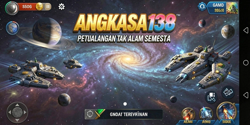Screenshot gameplay <strong>ANGKASA138</strong> menampilkan petualangan luar angkasa yang seru.