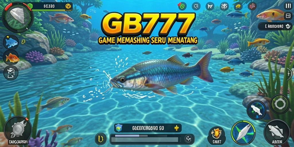 Tampilan gameplay GB777 menampilkan aksi memancing yang seru dan interaktif.