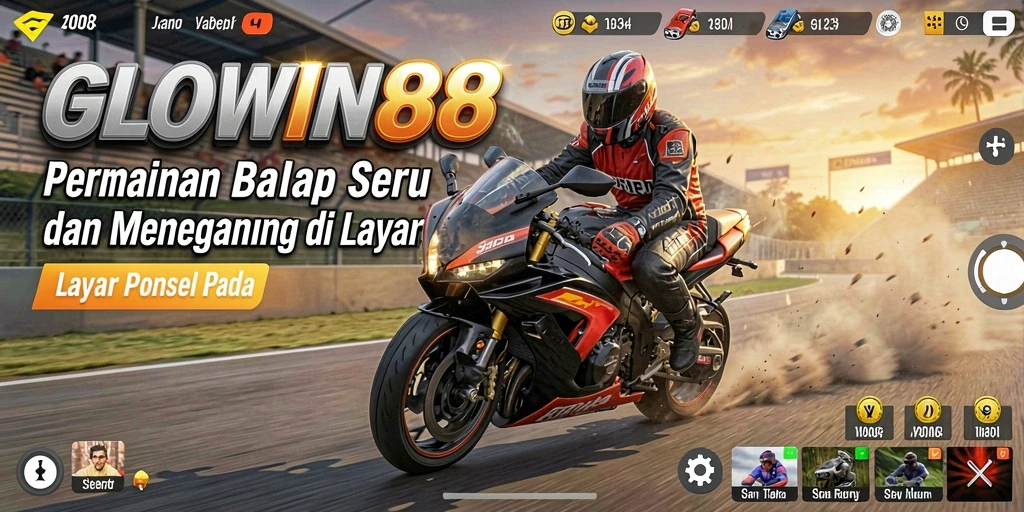 Tampilkan gameplay balap yang mendebarkan di GLOWIN88.