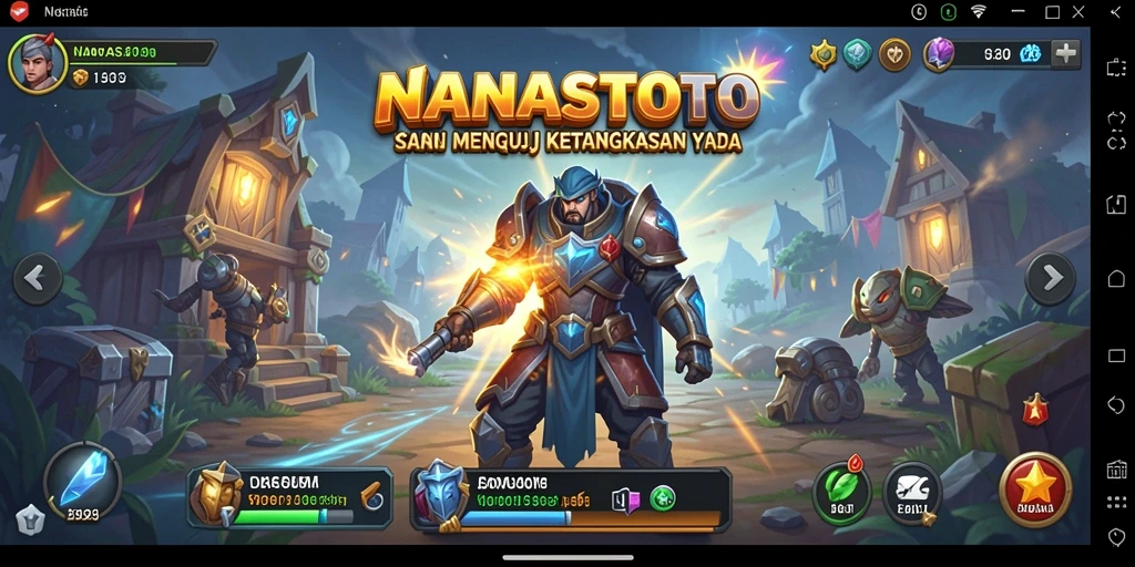 Tampilan gameplay NANASTOTO yang dinamis dan strategis.