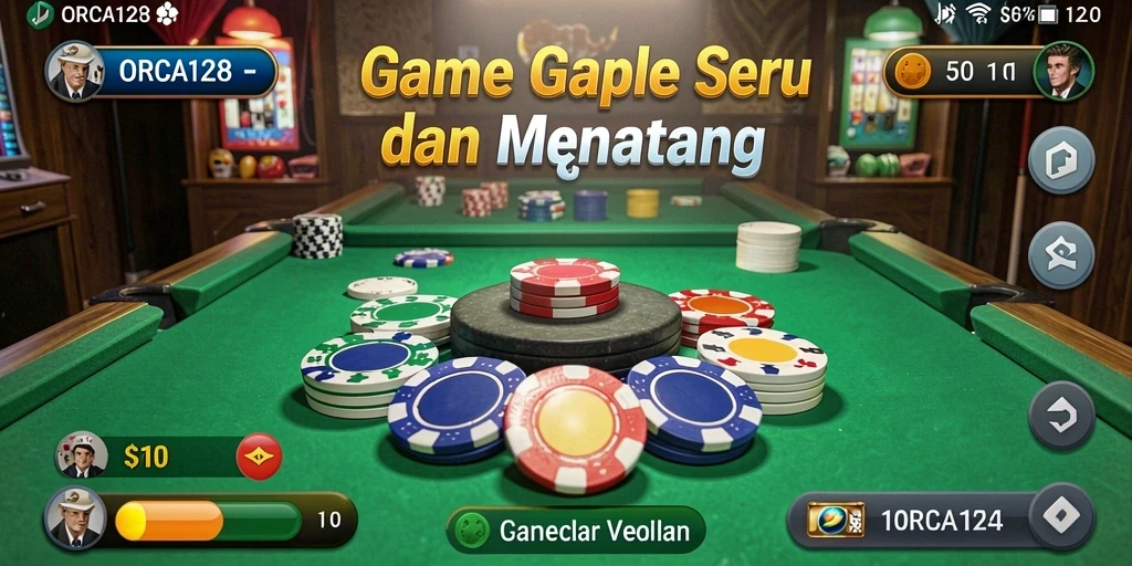Screenshot gameplay Gaple yang seru dan interaktif.