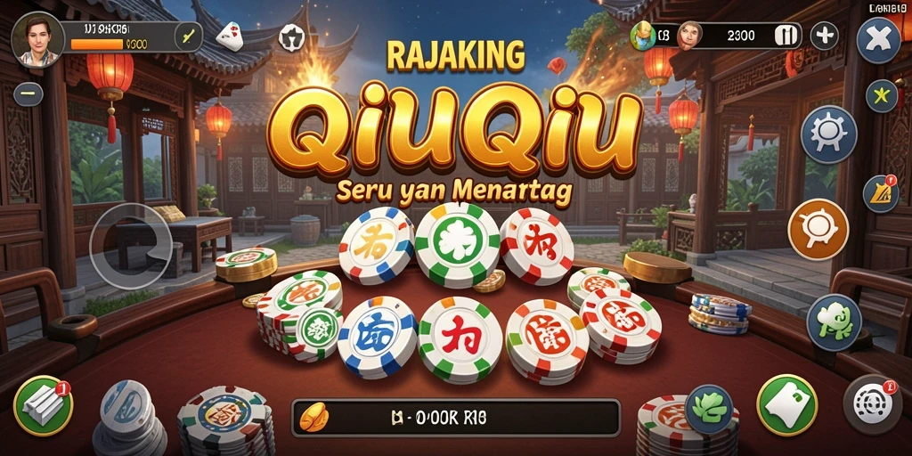 Screenshot utama RAJAKING menampilkan suasana gameplay QiuQiu yang seru.