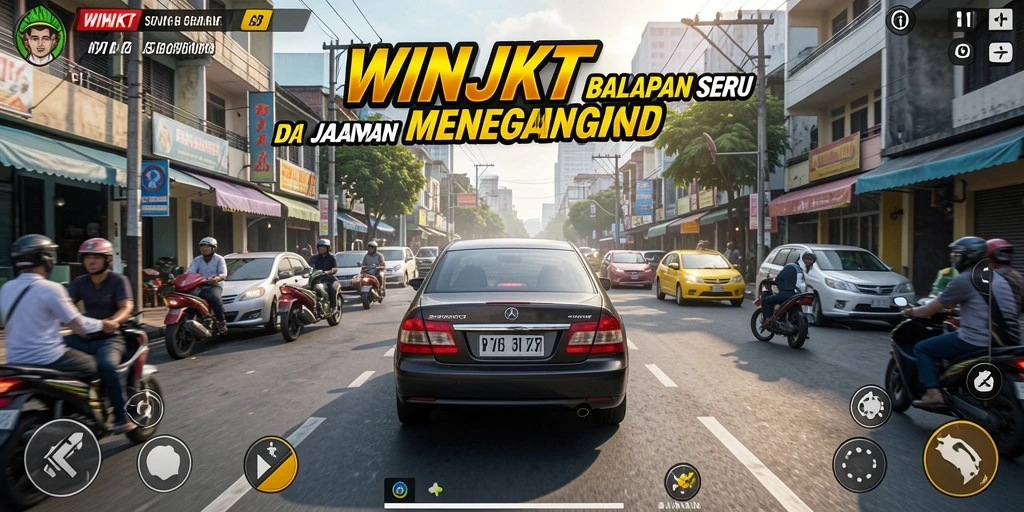 Gameplay WINJKT yang menegangkan dan seru dalam balapan.