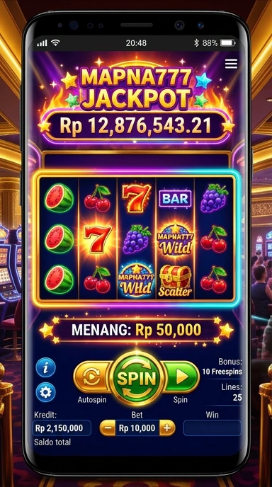 Tampilan aplikasi mapna777 dengan berbagai kategori aplikasi.